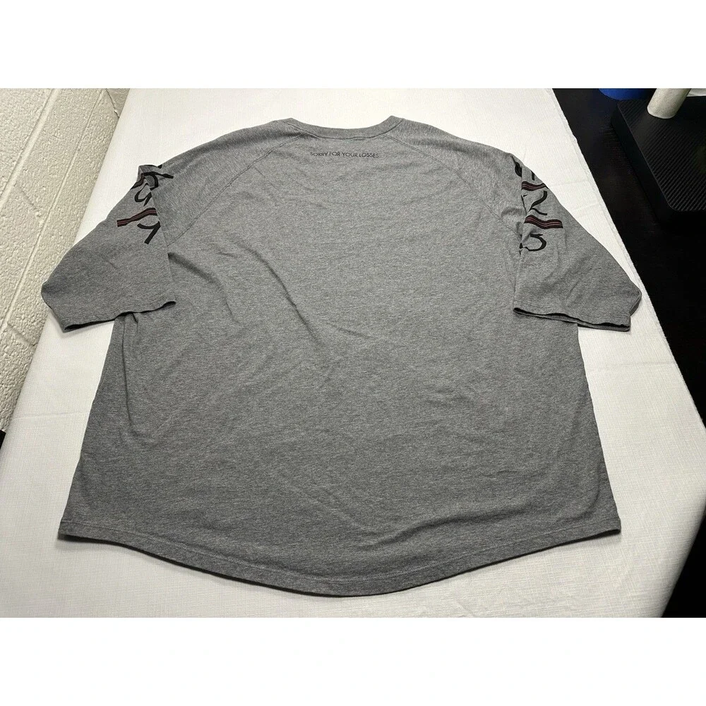 Men's Air Jordan 6 Times 3/4 Raglan T-Shirt Size 3XL Grey 862423-091